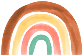 Logo arc en ciel technique aquarellée